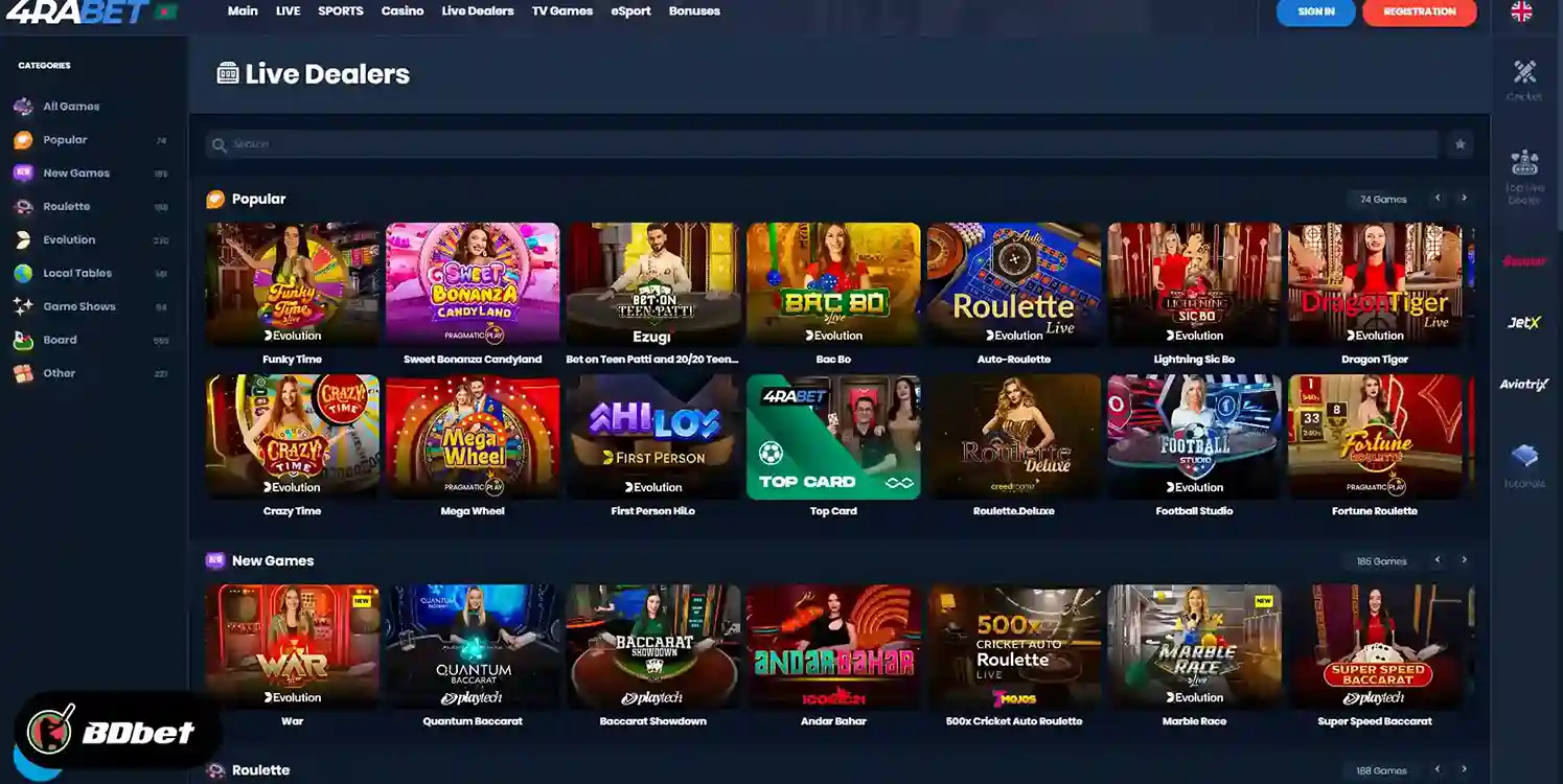 4Rabet Live Casino