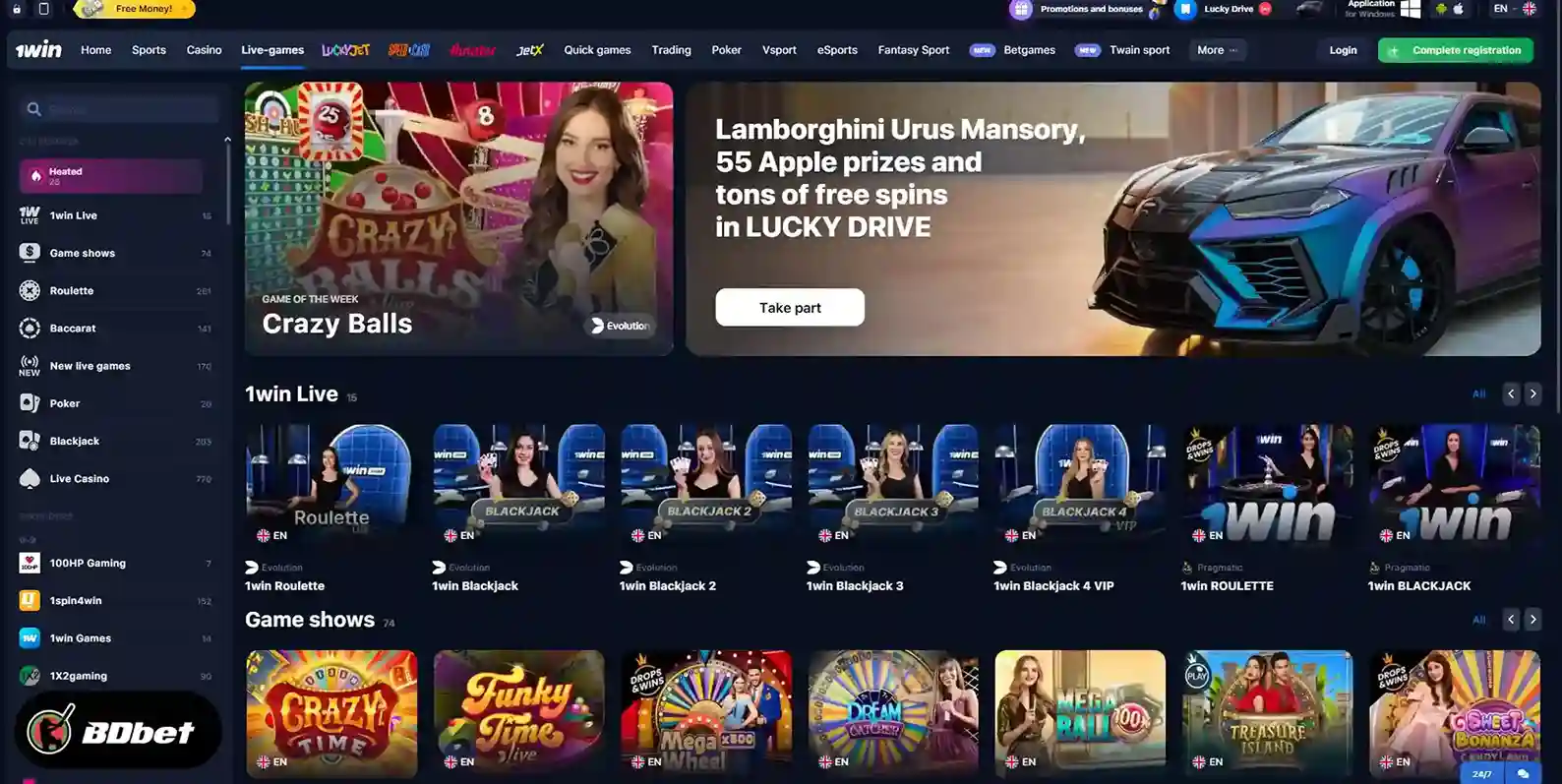 1win Casino Live Casino