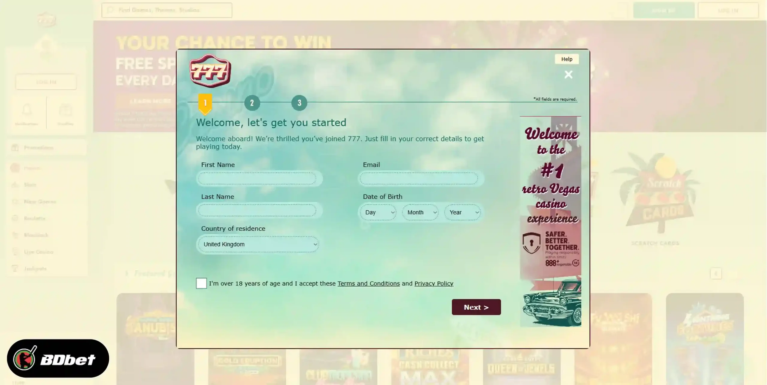 How to Register in 777 Casino?