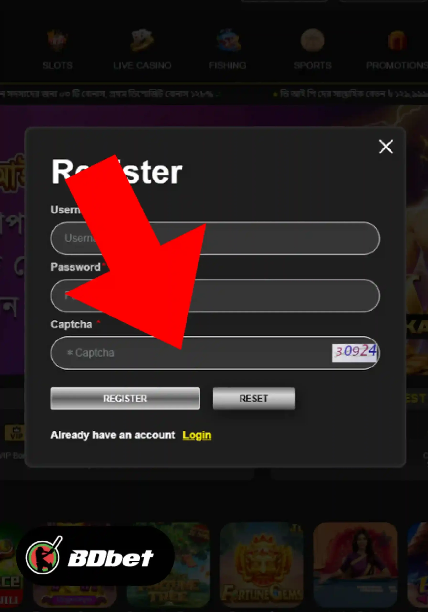 Step 4: Enter Captcha