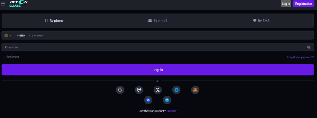 betongame login methods